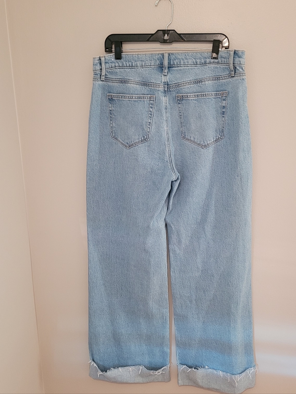 Loft Wide Leg High Rise Frayed Cuffed Jeans - Picture 5 of 8